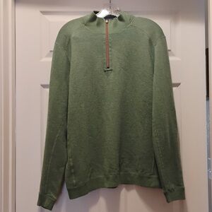 Tommy Bahama Reversible Sweater Pullover 1/4 Zip Green/Navy